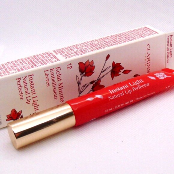 2x CLARINS INSTANT LIGHT Natural Lip Perfectr Lip Gloss Red Shimmer 0.35oz/12ml - Picture 1 of 1